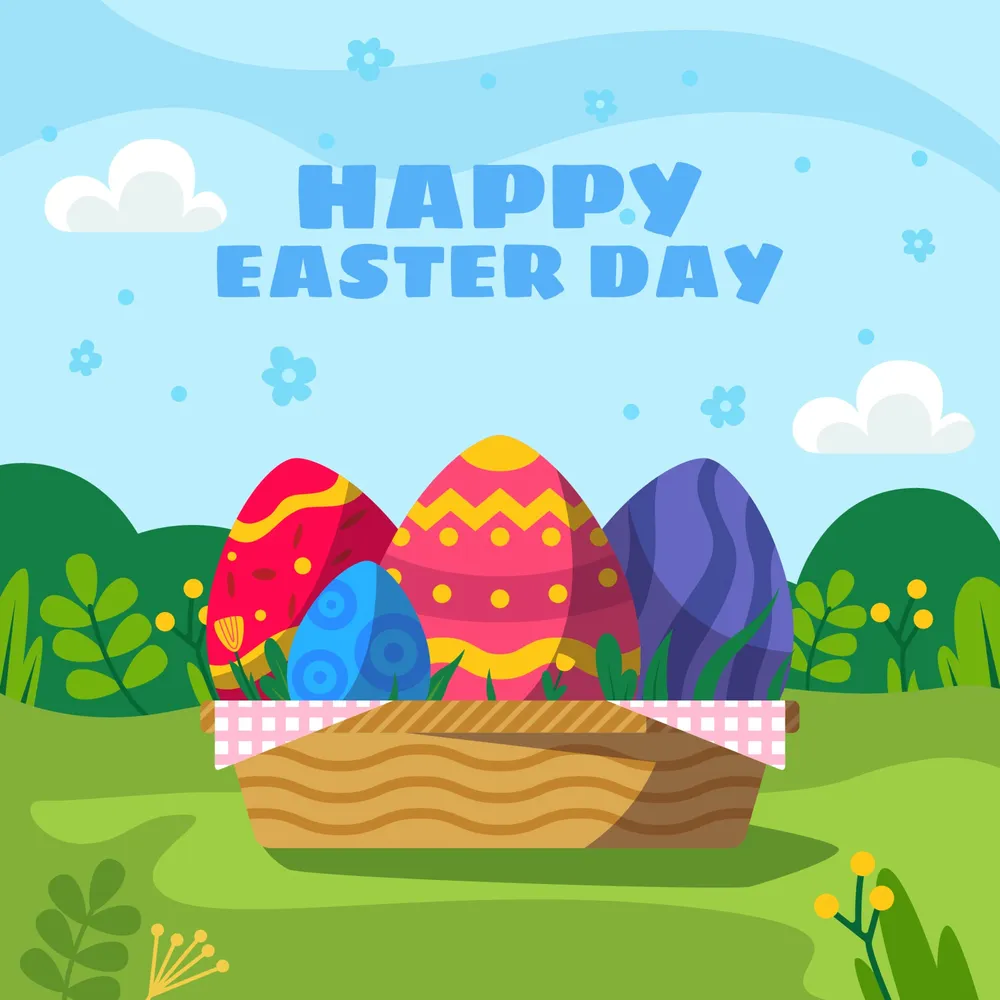 Happy Easter Day Eggs Background