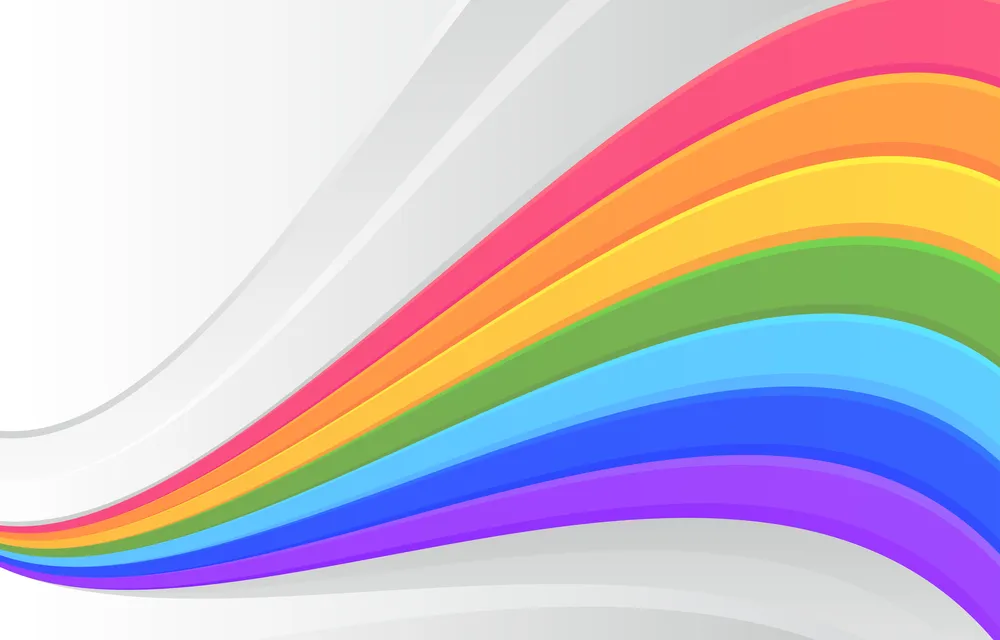 Rainbow Flow  and White Background