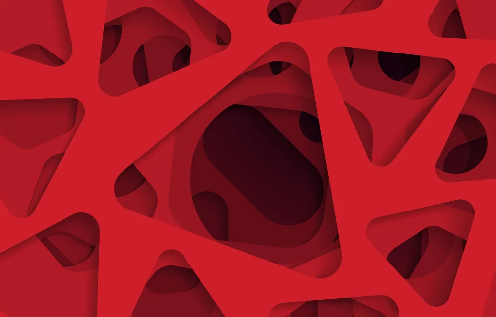 Red abstract paper cut background