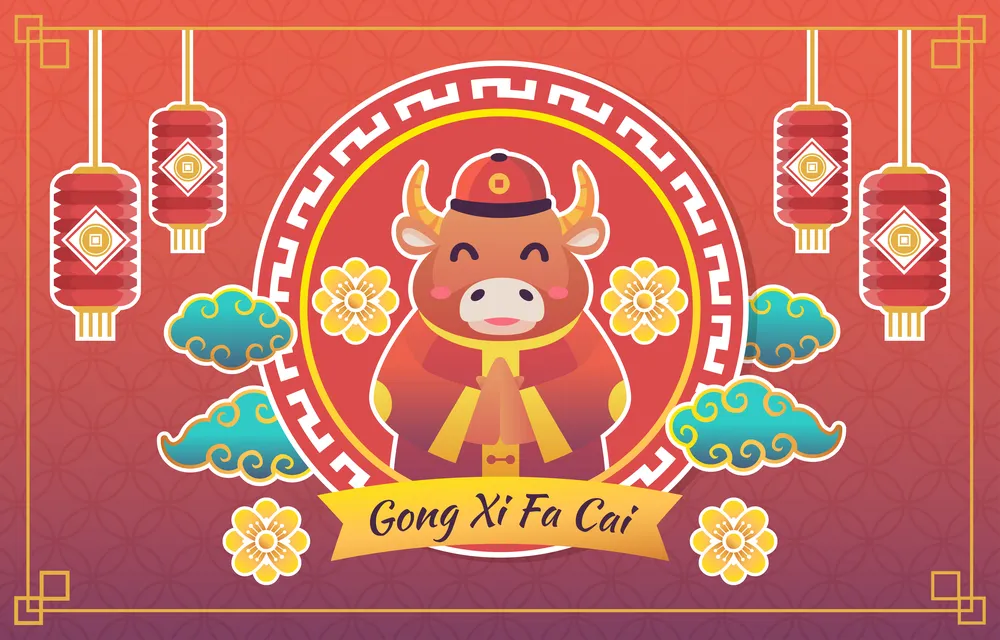 Colorful Chinese new year background