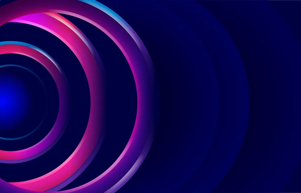 Abstract Dynamic Circular Neon Background