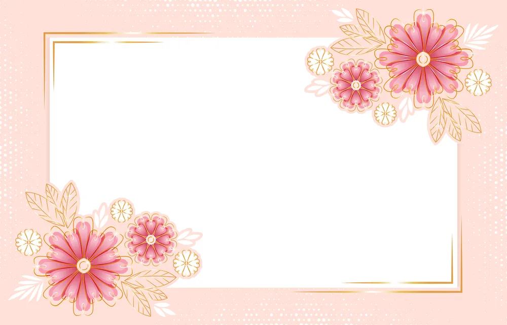 Floral Background with Gold Details