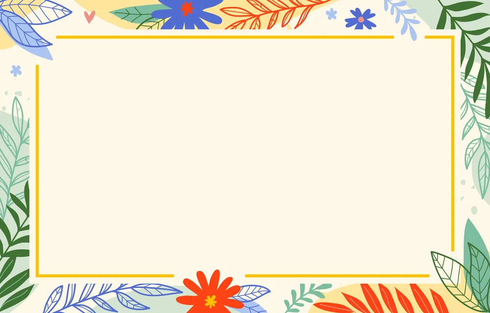 Background with Floral Elements Border