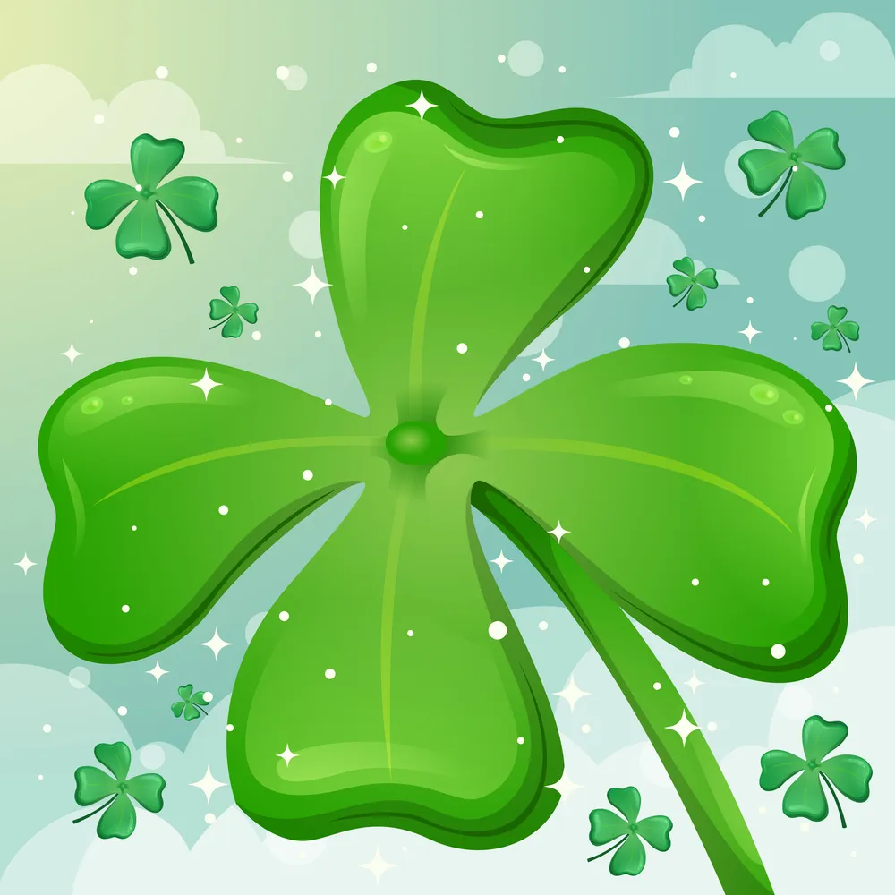 Shamrock with Sky Blue Background