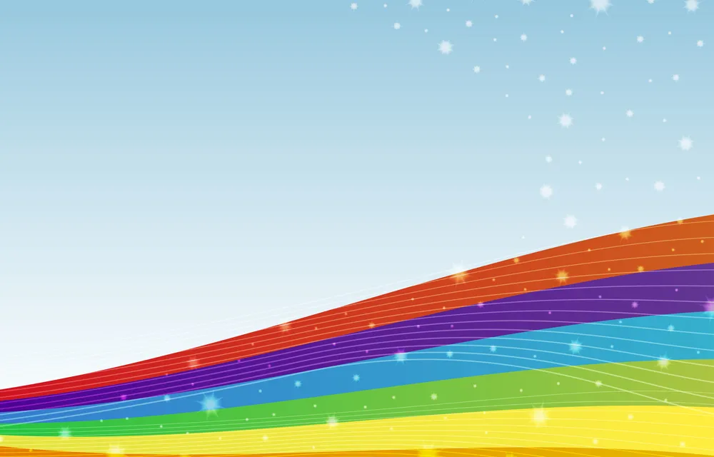 Colorful Rainbow and Stars Background