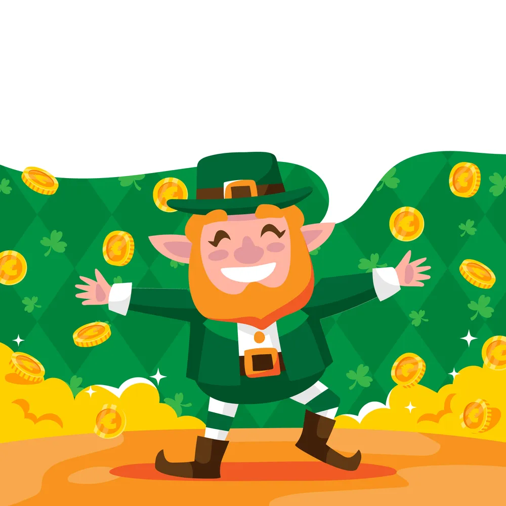 Happy Leprechaun with White Background