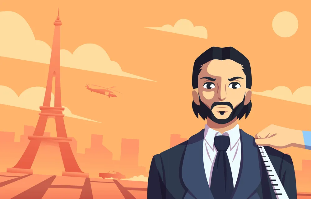 Man in Suit with Cityscape Background