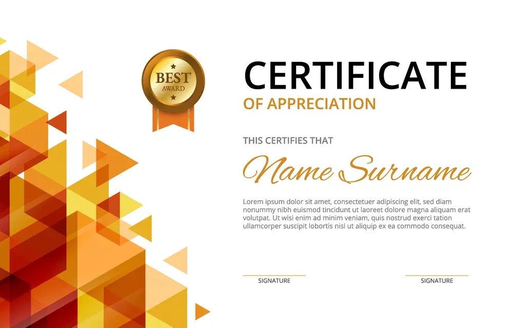 Certificate Template with Geometric Abstract Background