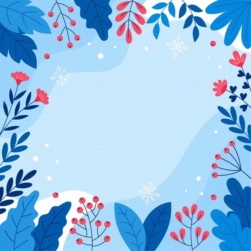 Border Background with Winter Season Element