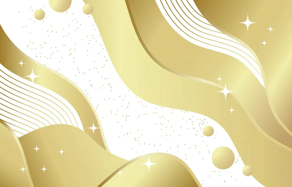 Abstract Gold And White Wave Background