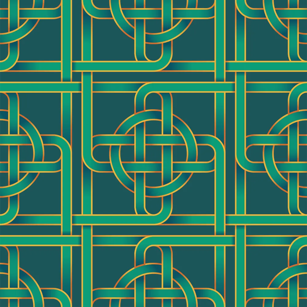 Abstract Green Celtic Knot Seamless Background