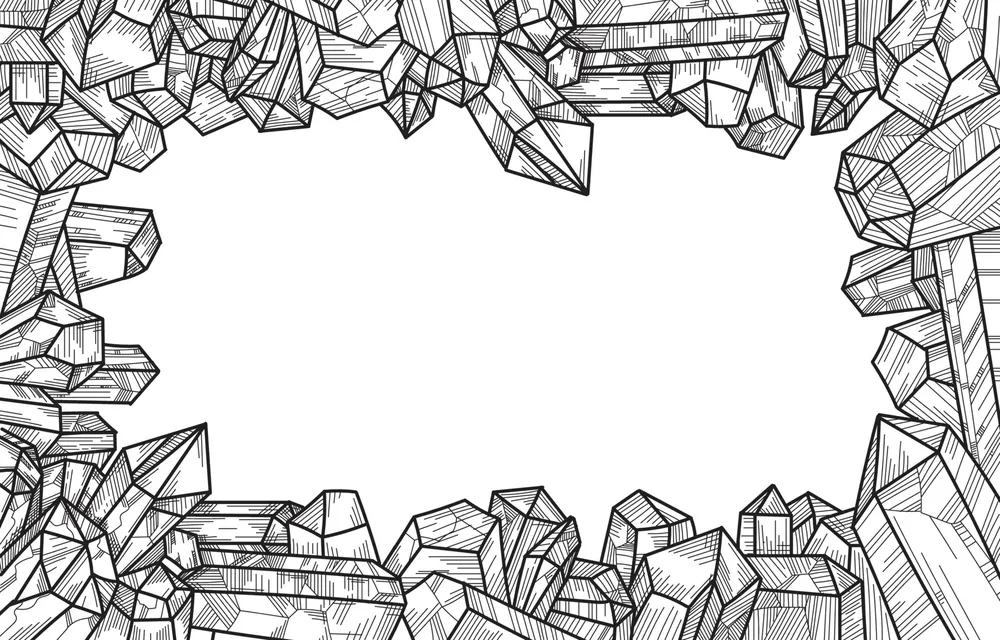 Crystals background with Hand Drawn Style