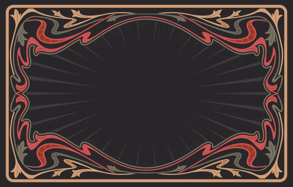 Art Nouveau Concept Art Floral Frame Background