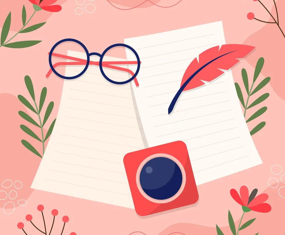 Flat World Poetry Day Square Background