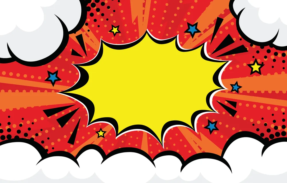 Pop Art Comic Doodle Colorful Background