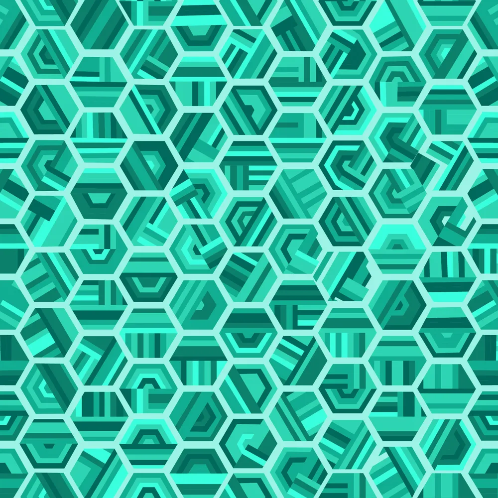 Mint Green Hexagonal Abstract Shapes Background