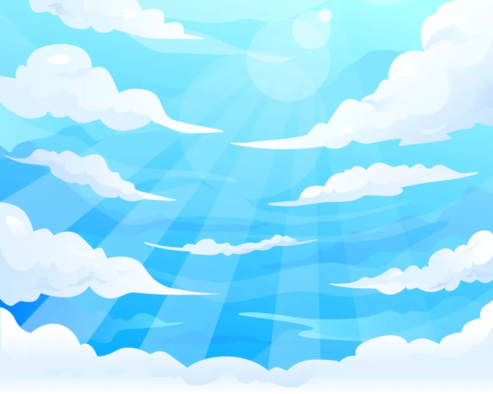 Blue Sky with Cloud and Sunlight Background