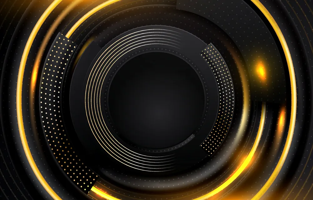 Abstract Black and Gold Circle Background