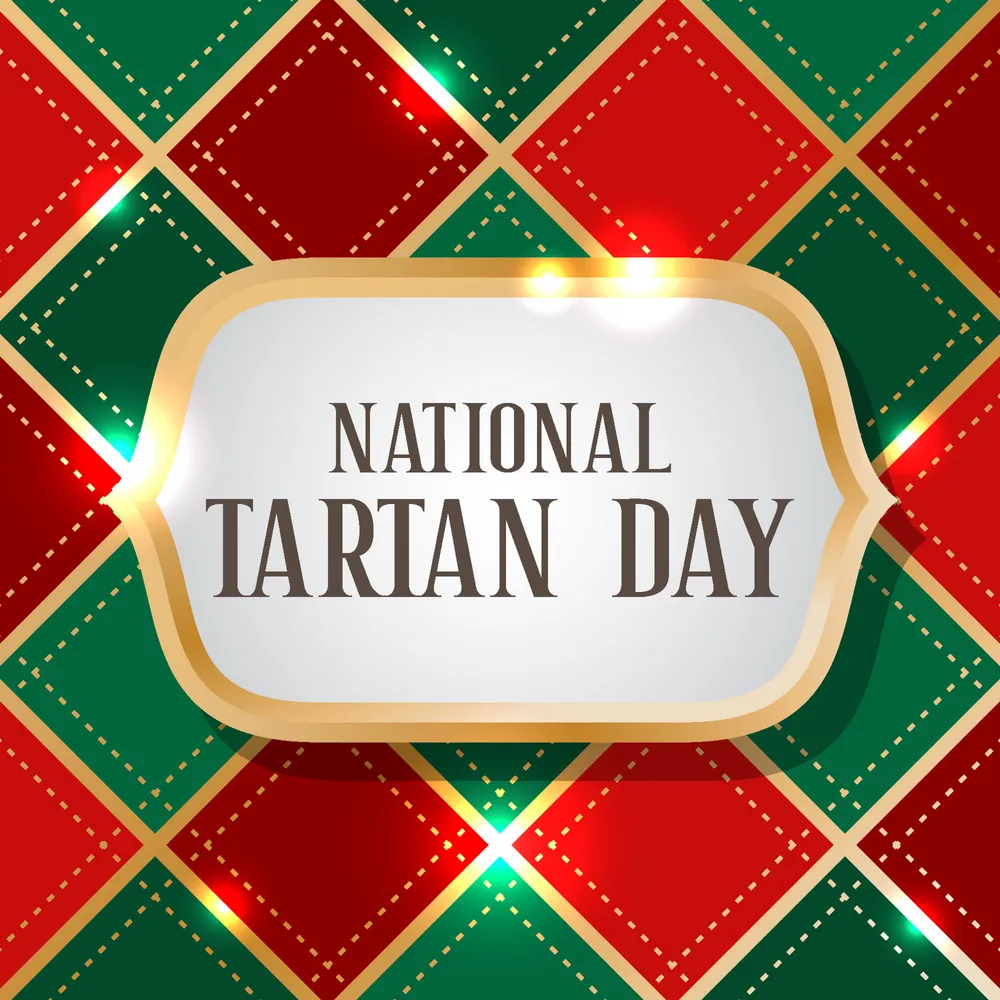 National Tartan Day with Buffalo Plaid Background