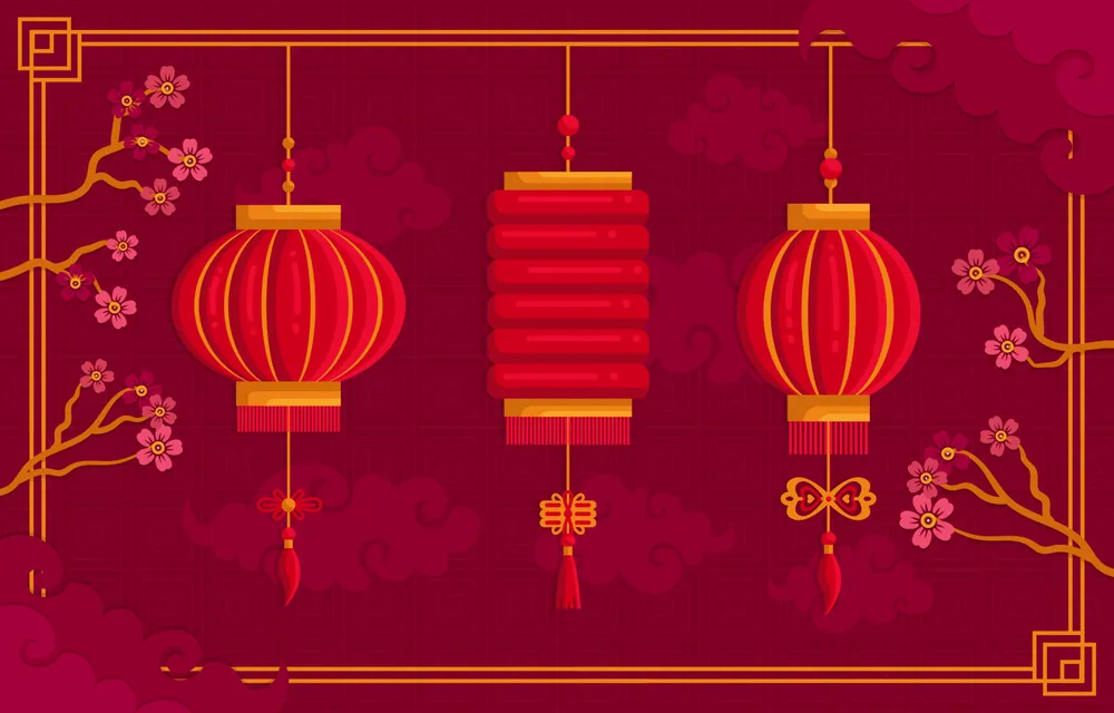 Happy Chinese New Year Lanterns Background