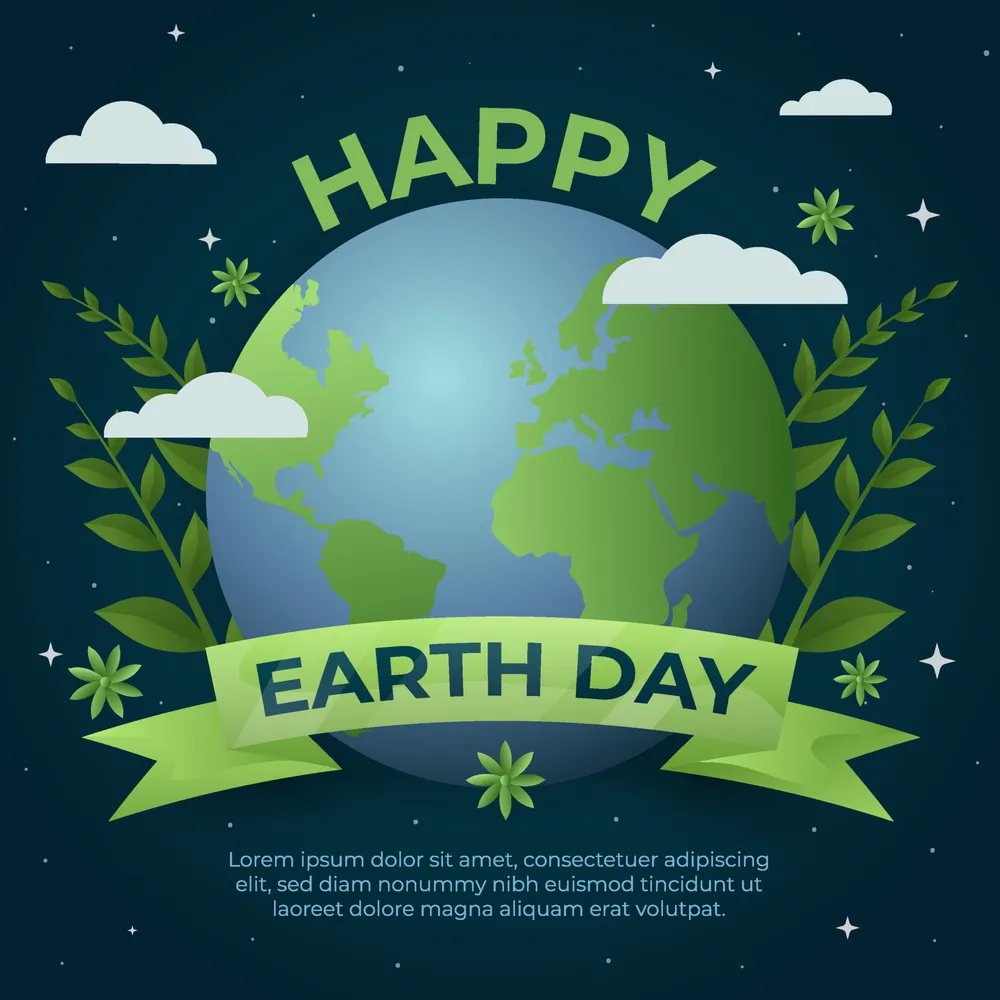 Background of Happy Earth Day Leaf Green