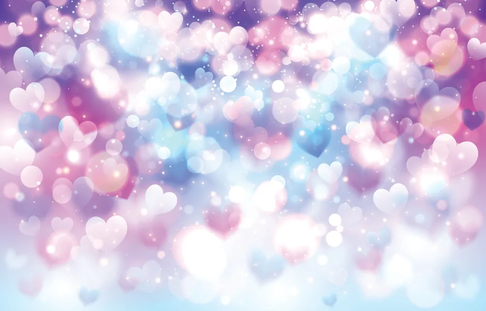 Valentine's Day Background Concept with Sparkling Hearts