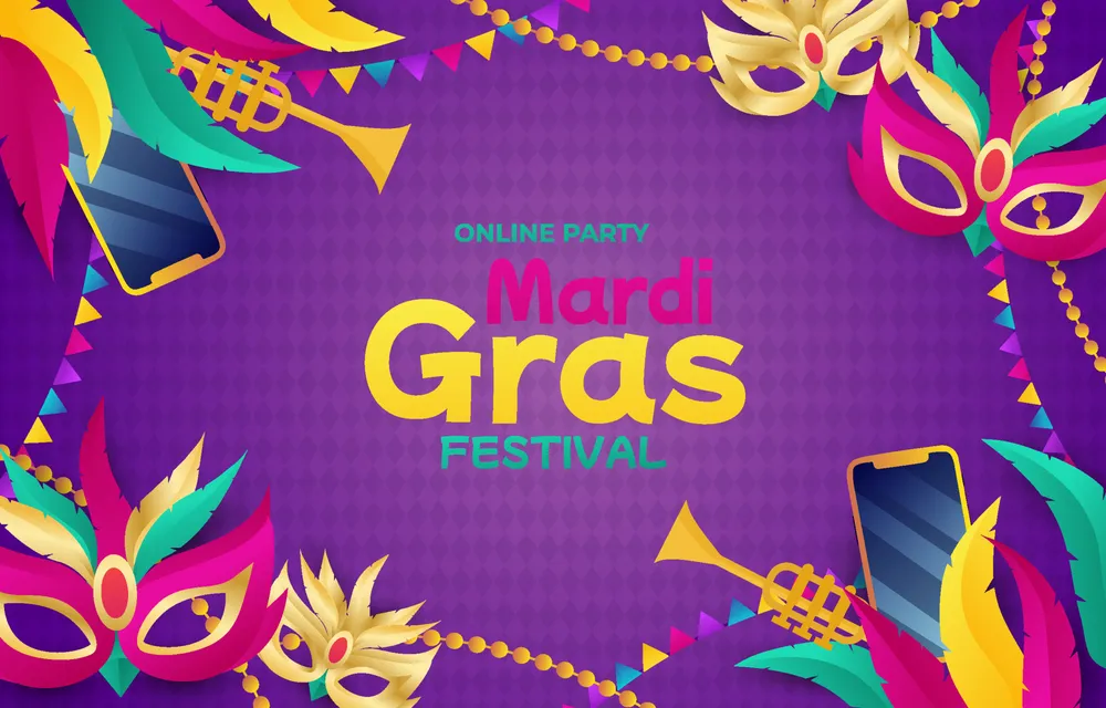Background of Mardi Grass Carnival Online Party