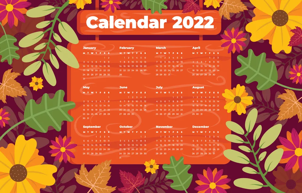 Abstract Nature Calendar 2022 Background Template