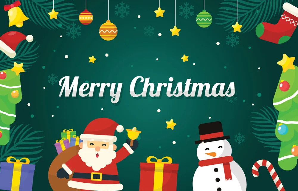 Santa Claus at the Christmas Background