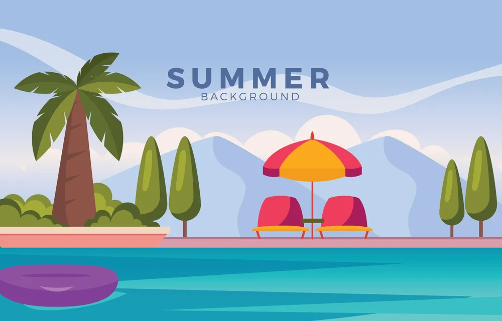 Background of Swimming Pool in the Mountain