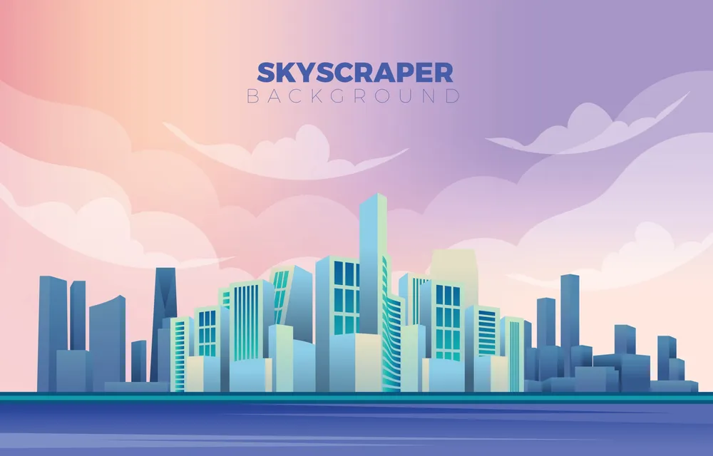 Modern Skyscrapers on the Horizon Background