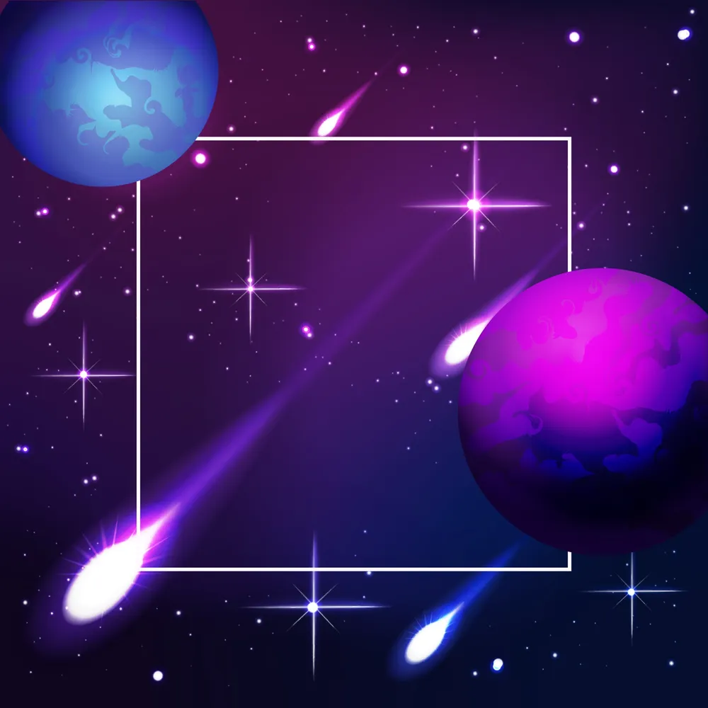 Space planets background with meteor blazing