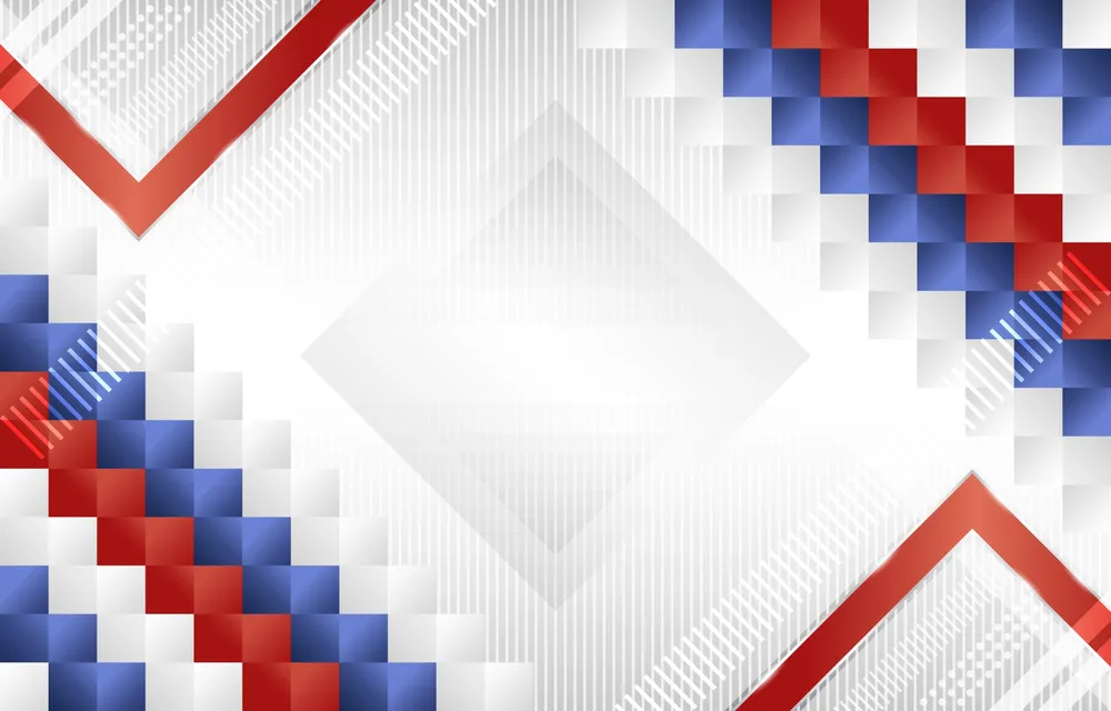 Gradient Geometric Red Blue White Background