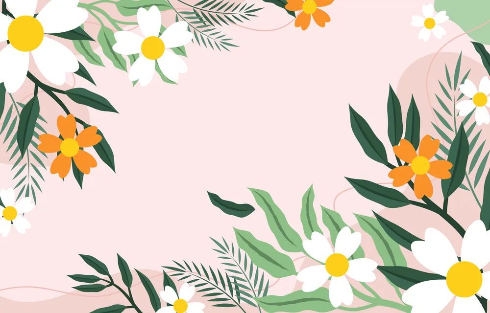 Green Color of Foliages Flat Background Design,