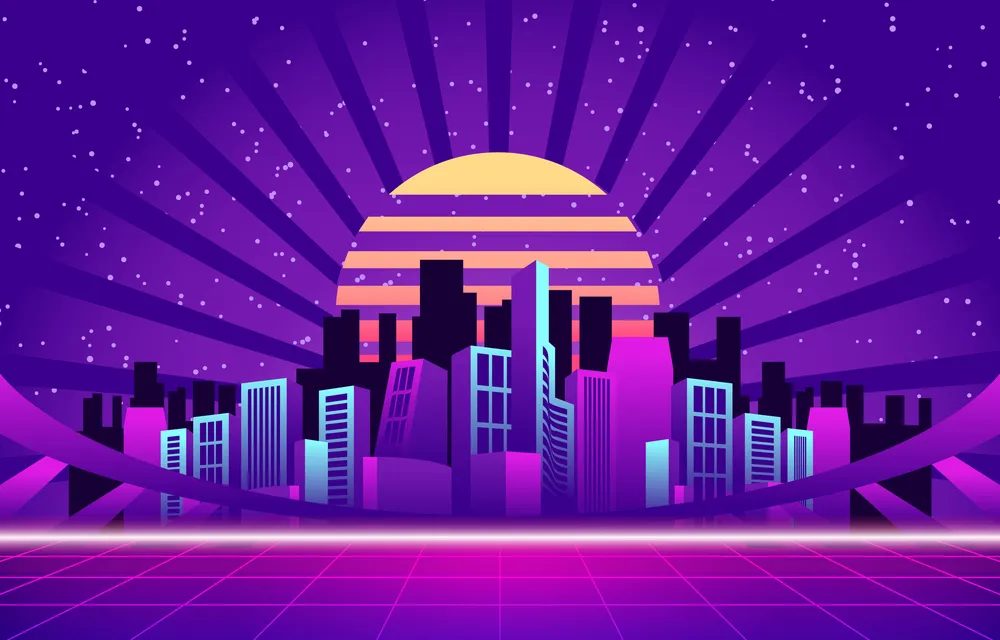 Enthralling Nightlife in Neon City Background