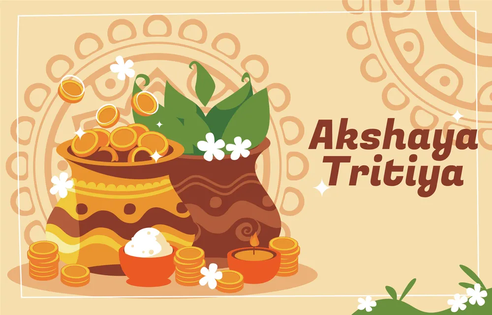 Akshaya Tritiya Background With Colorful Illustration