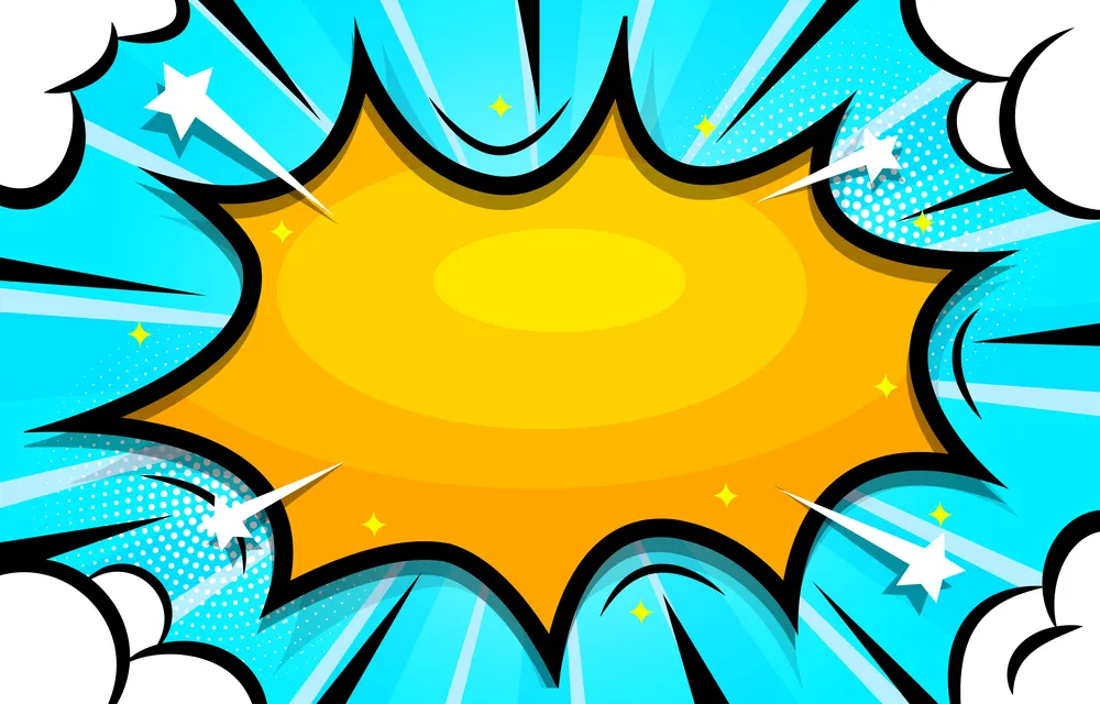Pop Art Halftone with Blue Background