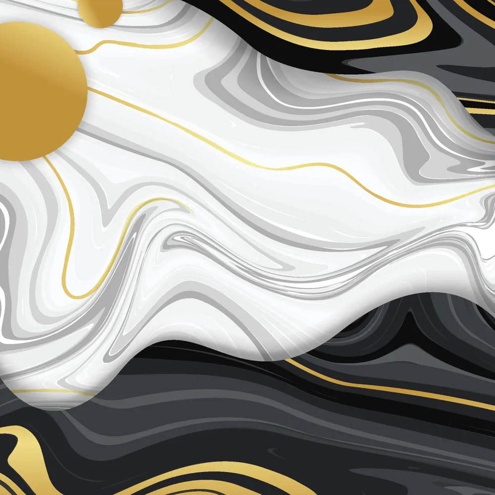 Liquid Marble Background with Golden Line