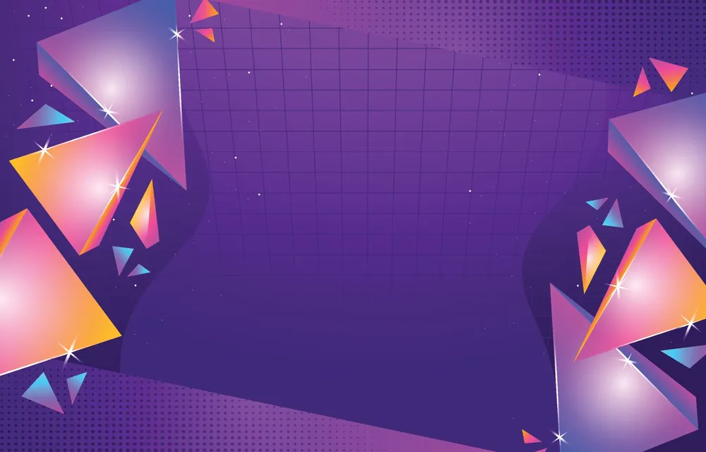 Retro Futurism Background with 3D Object