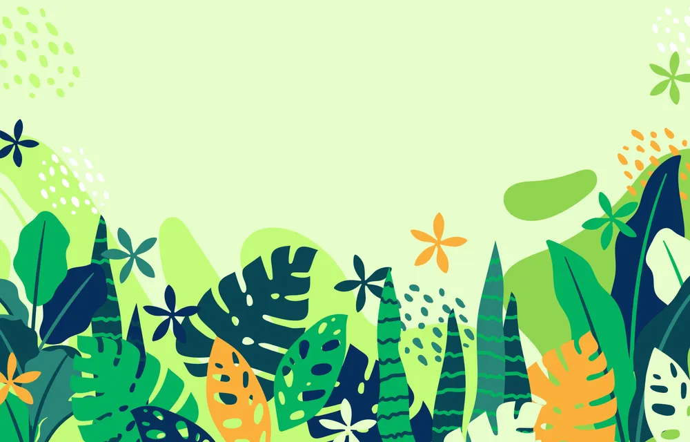Tropical Plant with Light Green Background