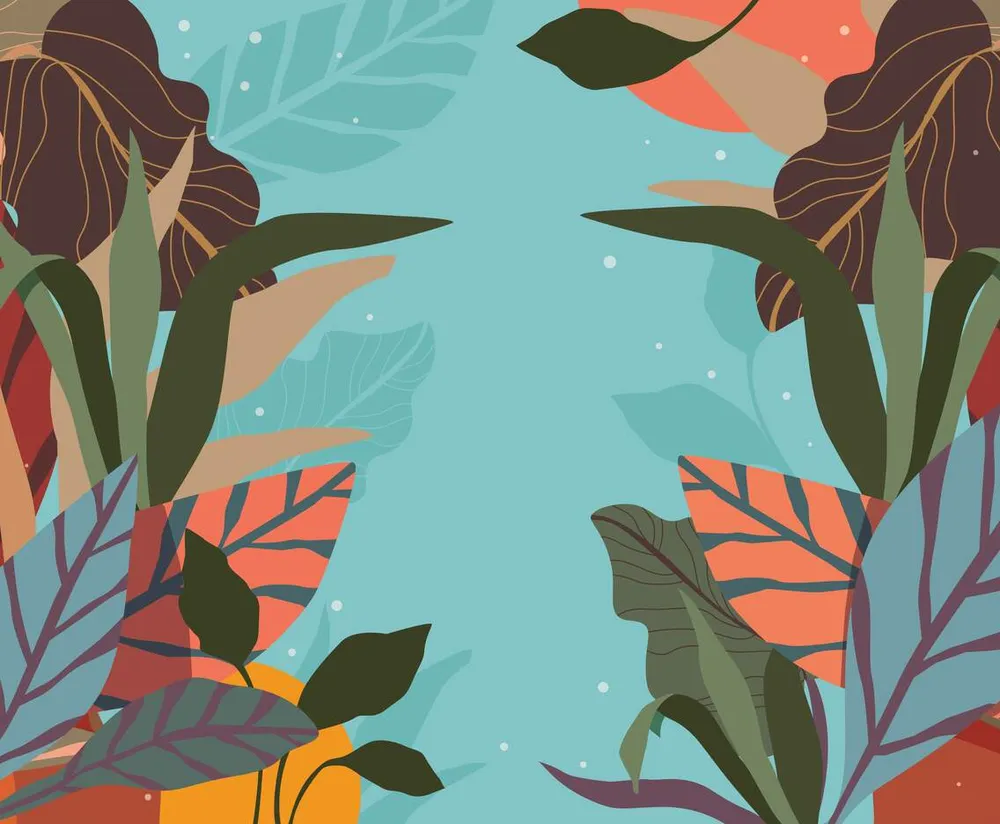 Abstract Foliage And Floral Arrangement Background