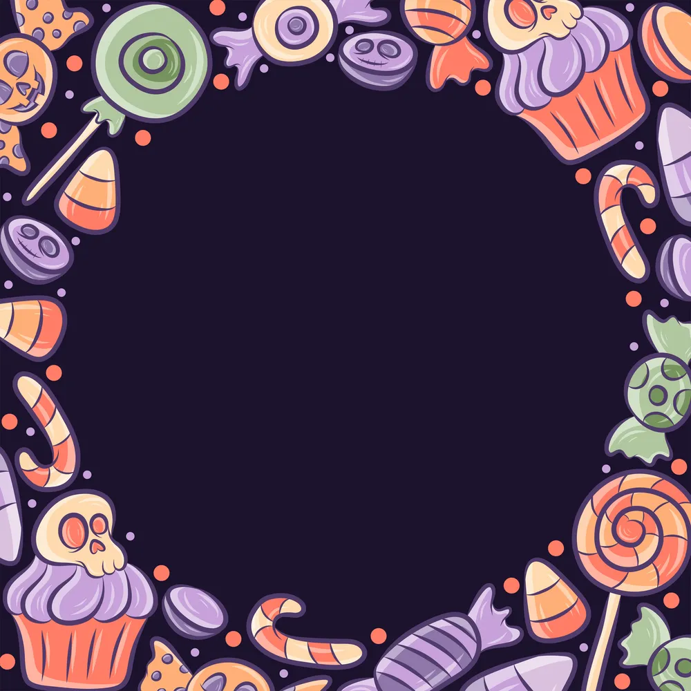 Halloween Trick Or Treat Cute Cartoon Candy Background