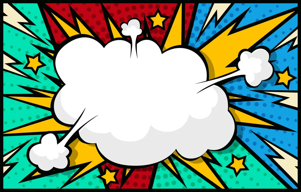 Pop Art Comic Doodle Colorful  Speech Bubble Background