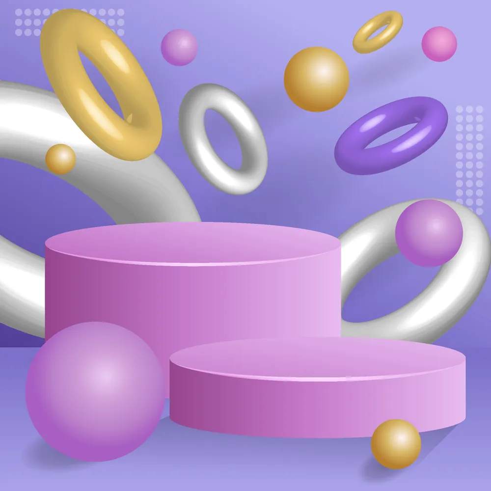 Abstract  Modern 3D doff Podium and Geometric Background