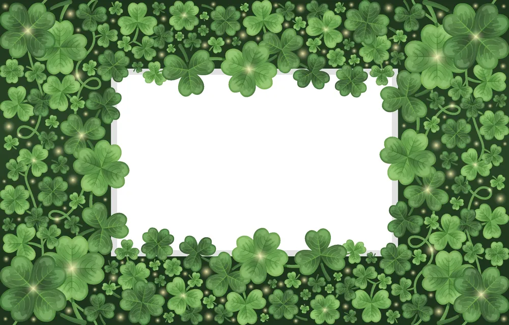 Beautiful and Elegant Gradient Green Clover Frame Background