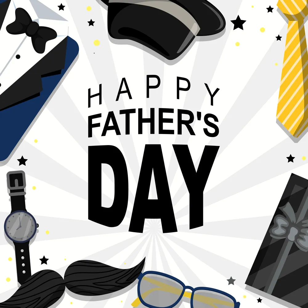 Happy Father's Day Background With Black Color Dominant
