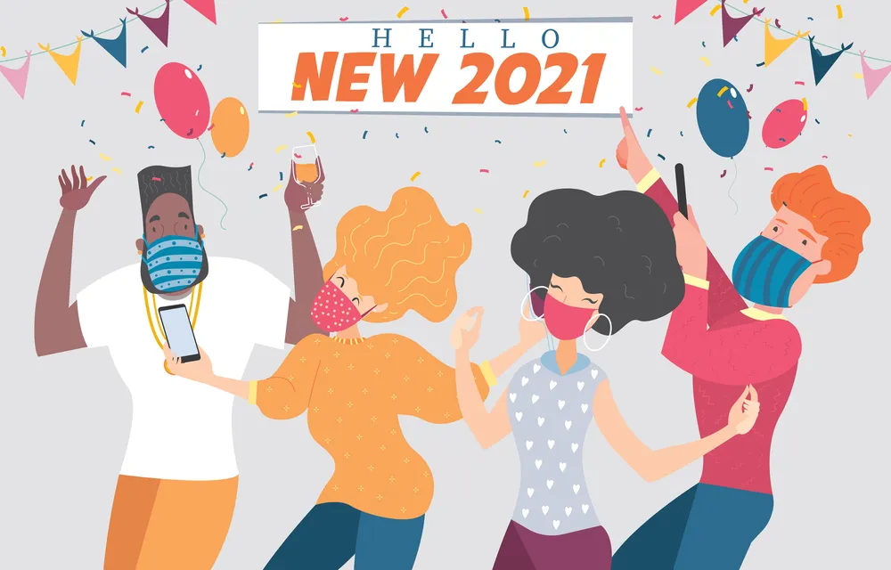 Simple Flat Background Concept for New Normal Party
