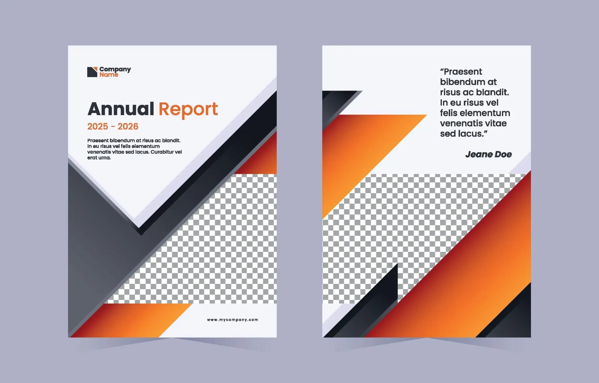 Modern Flat Orange and Black Annual Report