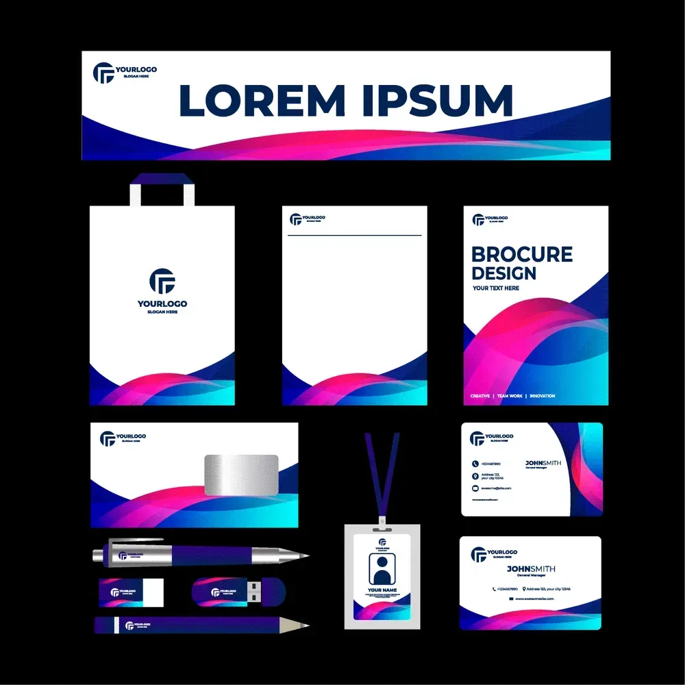 Creative Business Kit With Neon Accent
