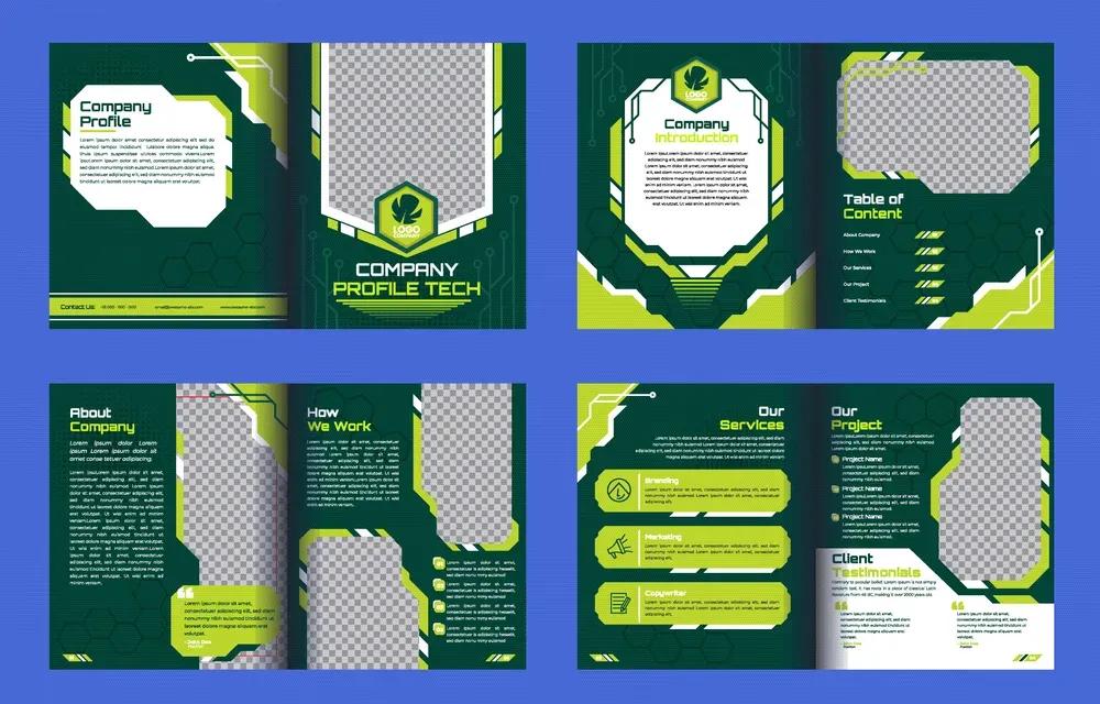 Technology Company Profile with Green Color